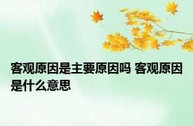 客观原因是主要原因吗 客观原因是什么意思