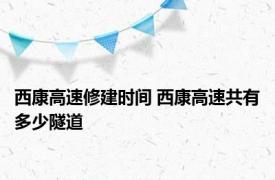 西康高速修建时间 西康高速共有多少隧道