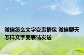 微信怎么文字变表情包 微信聊天怎样文字变表情发送