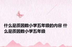 什么是质因数小学五年级的内容 什么是质因数小学五年级