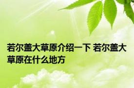 若尔盖大草原介绍一下 若尔盖大草原在什么地方