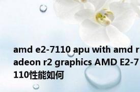 amd e2-7110 apu with amd radeon r2 graphics AMD E2-7110性能如何