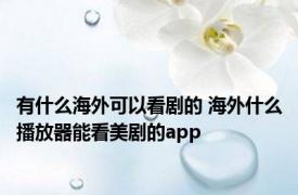 有什么海外可以看剧的 海外什么播放器能看美剧的app