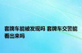 套牌车能被发现吗 套牌车交警能看出来吗