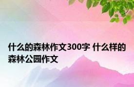 什么的森林作文300字 什么样的森林公园作文