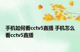 手机如何看cctv5直播 手机怎么看cctv5直播