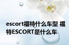 escort福特什么车型 福特ESCORT是什么车