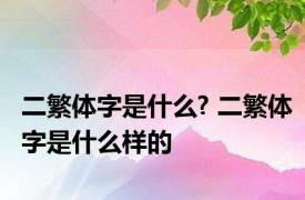 二繁体字是什么? 二繁体字是什么样的