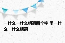 一什么一什么组词四个字 用一什么一什么组词