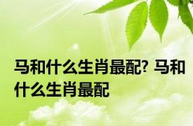 马和什么生肖最配? 马和什么生肖最配