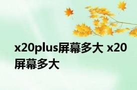 x20plus屏幕多大 x20屏幕多大