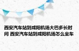 西安汽车站到咸阳机场大巴多长时间 西安汽车站到咸阳机场怎么坐车