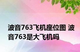 波音763飞机座位图 波音763是大飞机吗