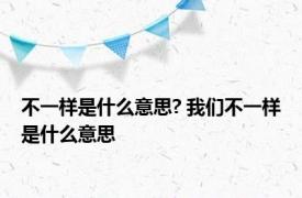 不一样是什么意思? 我们不一样是什么意思