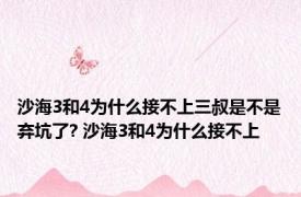 沙海3和4为什么接不上三叔是不是弃坑了? 沙海3和4为什么接不上