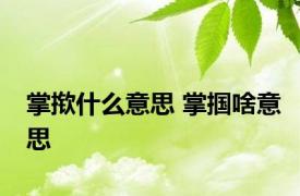 掌揿什么意思 掌掴啥意思