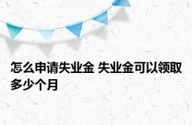 怎么申请失业金 失业金可以领取多少个月