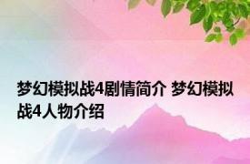 梦幻模拟战4剧情简介 梦幻模拟战4人物介绍