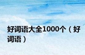 好词语大全1000个（好词语）