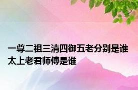 一尊二祖三清四御五老分别是谁 太上老君师傅是谁