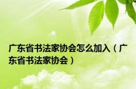 广东省书法家协会怎么加入（广东省书法家协会）