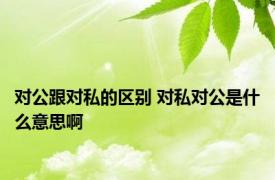 对公跟对私的区别 对私对公是什么意思啊