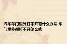 汽车车门里外打不开有什么办法 车门里外都打不开怎么修