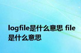 logfile是什么意思 file是什么意思 