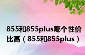 855和855plus哪个性价比高（855和855plus）