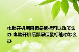 电脑开机黑屏但是鼠标可以动怎么办 电脑开机后黑屏但鼠标能动怎么办