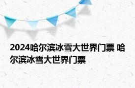 2024哈尔滨冰雪大世界门票 哈尔滨冰雪大世界门票 