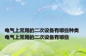 电气上常用的二次设备有哪些种类 电气上常用的二次设备有哪些