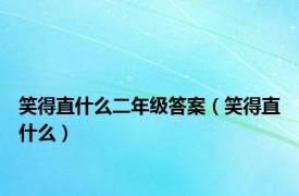 笑得直什么二年级答案（笑得直什么）