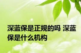 深蓝保是正规的吗 深蓝保是什么机构