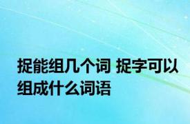 捉能组几个词 捉字可以组成什么词语