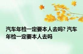 汽车年检一定要本人去吗? 汽车年检一定要本人去吗