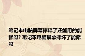 笔记本电脑屏幕摔碎了还能用的能修吗? 笔记本电脑屏幕摔坏了能修吗