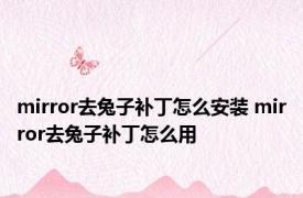 mirror去兔子补丁怎么安装 mirror去兔子补丁怎么用