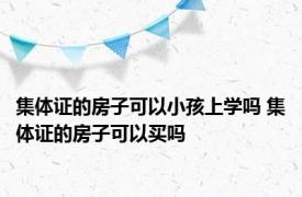 集体证的房子可以小孩上学吗 集体证的房子可以买吗