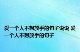 爱一个人不想放手的句子说说 爱一个人不想放手的句子