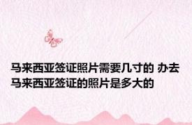 马来西亚签证照片需要几寸的 办去马来西亚签证的照片是多大的