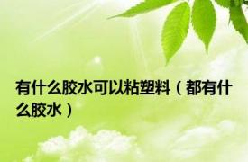 有什么胶水可以粘塑料（都有什么胶水）