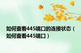 如何查看445端口的连接状态（如何查看445端口）