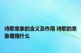 诗歌意象的含义及作用 诗歌的意象是指什么