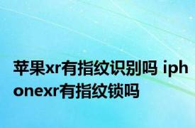 苹果xr有指纹识别吗 iphonexr有指纹锁吗