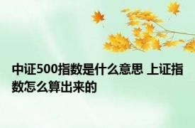 中证500指数是什么意思 上证指数怎么算出来的