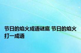 节日的焰火成语谜底 节日的焰火打一成语