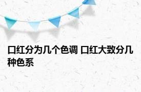 口红分为几个色调 口红大致分几种色系