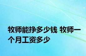 牧师能挣多少钱 牧师一个月工资多少