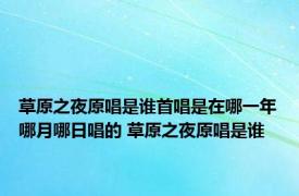 草原之夜原唱是谁首唱是在哪一年哪月哪日唱的 草原之夜原唱是谁